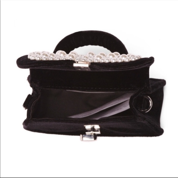 Zara Velvet Mini Pearl Crossbody Convertible Bag - Picture 3 of 8